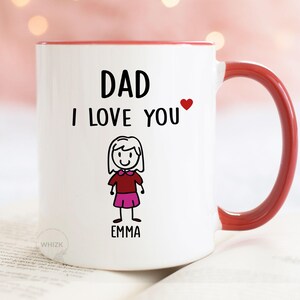 Dad Gift For Dad Birthday Gift, Dad Mug, Fathers Day Gift From Daughter Son Kids Wife Dad Christmas Gift Funny Coffee Cup Personalized Stick image 2