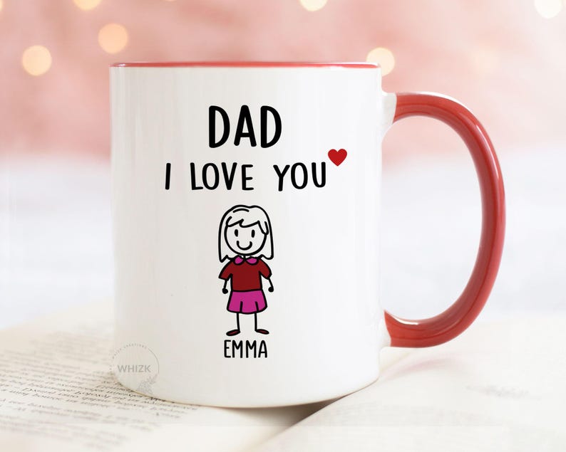 Dad Gift For Dad Birthday Gift, Dad Mug, Fathers Day Gift From Daughter Son Kids Wife Dad Christmas Gift Funny Coffee Cup Personalized Stick image 2