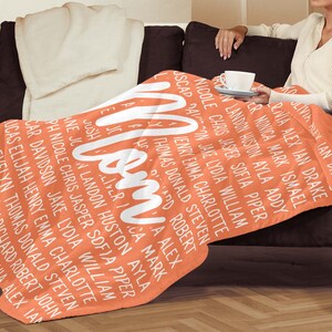 Mom Birthday Gift For Mom Blanket, Personalized Mothers Day Gift From Daughter Son Kids Names, Mom Gift, Mommy Throw Blanket Christmas B072 image 9
