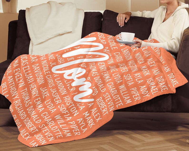 Mom Birthday Gift For Mom Blanket, Personalized Mothers Day Gift From Daughter Son Kids Names, Mom Gift, Mommy Throw Blanket Christmas B072 image 9