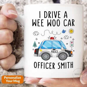 Taza de policía, "Conduzco un coche pequeño", regalo de graduación de la academia de policía, taza de policía divertida y personalizada, P193 imagen 6