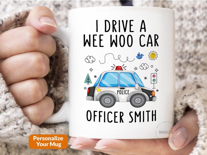 Taza de policía, "Conduzco un coche pequeño", regalo de graduación de la academia de policía, taza de policía divertida y personalizada, P193 imagen 6