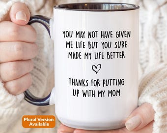 Regalo para padrastro, taza para padrastro, regalo del Día del Padre para papá adoptivo de parte de hija, hijo o niños, regalo para padrastro, divertida taza de café para cumpleaños y Navidad M540