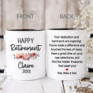 Retirement Gifts For Women Coworker, Retirement Mug, Teacher Retirement Gift Nurses Personalized Appreciation Boss Leaving Grandma Cup M933