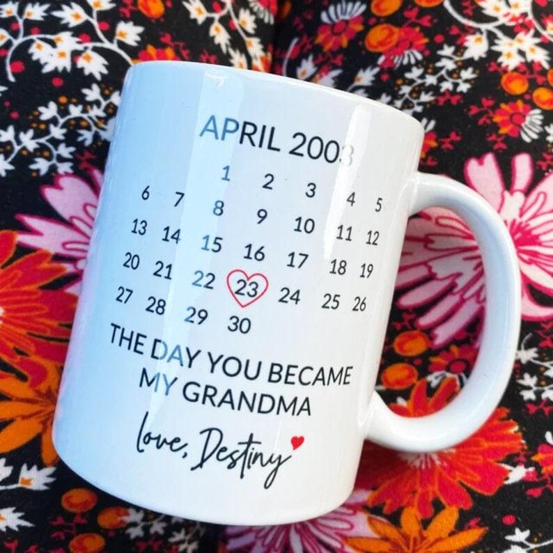Grandma Gift, Grandma Coffee Mug, Mothers Day Gift For Grandma From Granddaughter Grandson, Personalized Day You Became My Grandma Cup M441 image 7