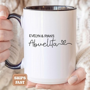 Abuelita Gift For Abuelita Mug, Personalized Abuelita Birthday Gift, Abuelita Mothers Day Gift From Grandkids, Spanish Abuela Cup M699 image 1