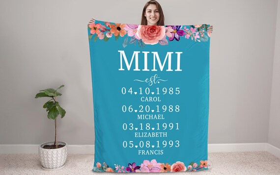 Mimi blanket with grandkids names sale