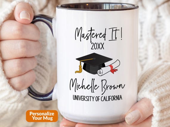 Masters Degree Gift, Graduation Gift For Her Him, Mastered It 2026 Mug, Graduation 2026 Master's Degree MBA Gift Graduate Personalized M606