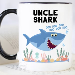 Uncle Shark Mug For Uncle Gifts For Uncle Coffee Mug, Fathers Day Gift From Niece Nephew, Best Uncle Mug, Funny Uncle Birthday Cup MSK0003