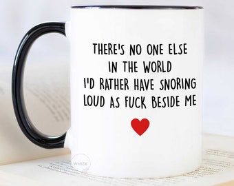 Snoring Mug, Boyfriend Valentines Day Gifts For Him Funny Unique, Husband Valentines Mug Fiance Gift Snoring Partner Men BF Vday Cup MVA0031