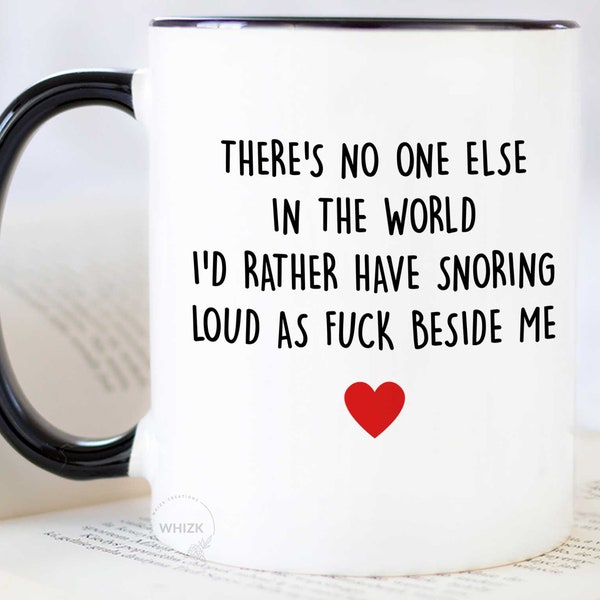 Snoring Mug, Boyfriend Valentines Day Gifts For Him Funny Unique, Husband Valentines Mug Fiance Gift Snoring Partner Men BF Vday Cup MVA0031