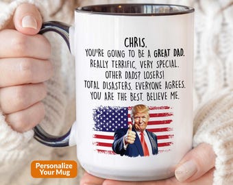 New Dad Mug, New Dad Gift, Personalized First Time Dad To Be Coffee Mug Expecting Daddy Pregnancy Announcement Cup Fathers Day Gift P475