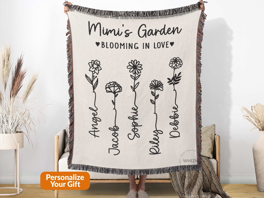 Mimi blanket with grandkids names hotsell