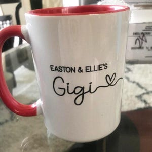 Gigi Gift For Gigi Mug, Personalized Grandma Birthday Gift Coffee Cup, Mothers Day Gift From Granddaughter Grandkids, Best Gigi Mug M550 afbeelding 4