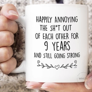 AU 9th Anniversary For Him Her 9 Year Wedding Anniversary Gift For Husband Wife Women Men Couple, Willow Pottery Gifts, Ninth Yr Mug M1V0009