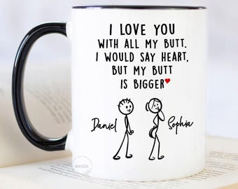 Fiance Gift For Him, Boyfriend Valentines Day Gifts For Him Funny Unique, I Love You Mug, Naughty Gift, Husband Vday Cup Personalized M511
