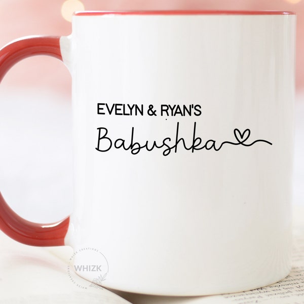 Babushka Gift For Babushka Mug, Personalized Russian Grandma Birthday Gift Mothers Day Gift From Granddaughter Grandkids Mom Coffee Cup M764