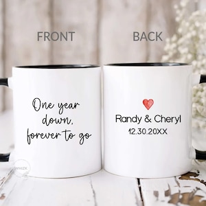 1st Anniversary Gifts For Husband Wife, 1 Year Anniversary Gift Mug Him Her, Personalized Paper Anniversary Gift For Couple Wedding Cup M907