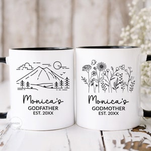 Godparent Gift From Godchild, Godmother Godfather Mug Set, Godmother Gift From Godson Goddaughter Baptism Proposal Personalized Cup M940