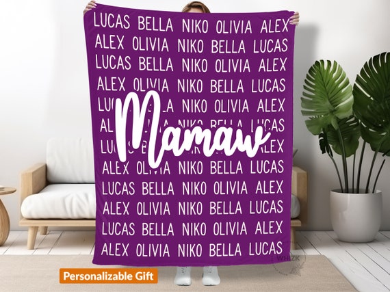 Mamaw Blanket Mamaw Gift for Grandma Gift From Granddaughter Grandkids Names Fleece Blanket Personalized Grandma Gift Mothers Day Gift B022 Etsy