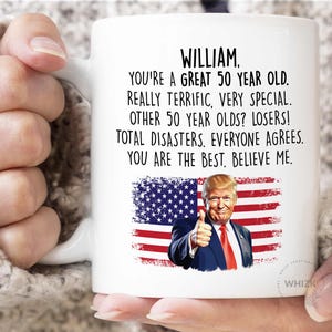 50th Birthday Mug, 50th Birthday Gift For Men Women Her Personalized 50 Year Old Bday Gift 50th Birthday Coffee Mug Cup Funny Mom Dad P487 image 9