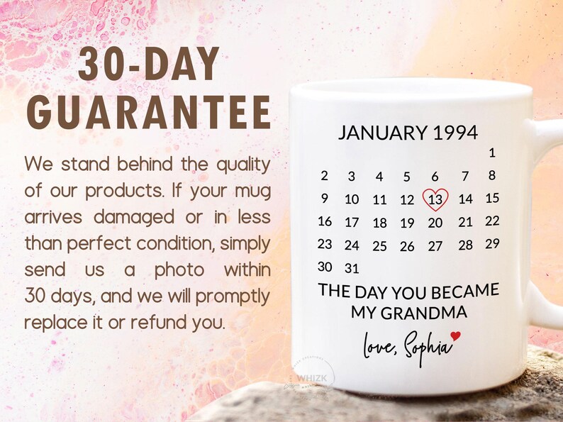 Grandma Gift, Grandma Coffee Mug, Mothers Day Gift For Grandma From Granddaughter Grandson, Personalized Day You Became My Grandma Cup M441 image 6