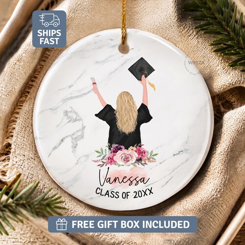 Regalo de graduación universitaria para ella, adorno de graduación de secundaria, promoción de 2026, hija graduada de secundaria, personalizado X012