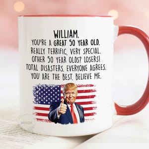 50th Birthday Mug, 50th Birthday Gift For Men Women Her Personalized 50 Year Old Bday Gift 50th Birthday Coffee Mug Cup Funny Mom Dad P487 image 2