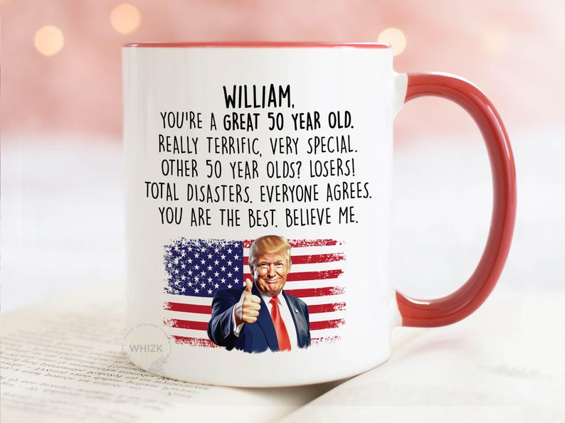 50th Birthday Mug, 50th Birthday Gift For Men Women Her Personalized 50 Year Old Bday Gift 50th Birthday Coffee Mug Cup Funny Mom Dad P487 image 2
