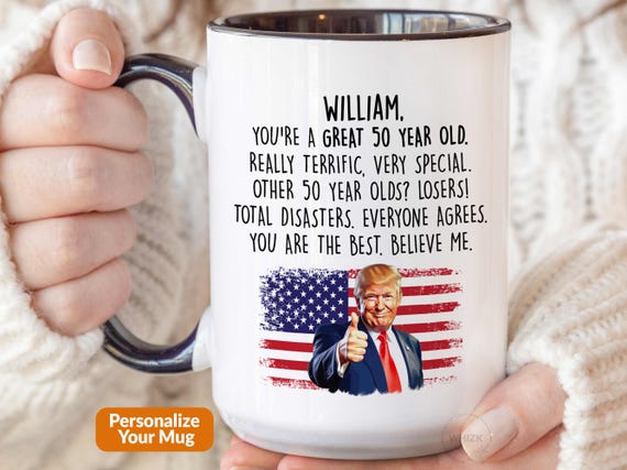 50th Birthday Mug, 50th Birthday Gift For Men Women Her Personalized 50 Year Old Bday Gift 50th Birthday Coffee Mug Cup Funny Mom Dad P487