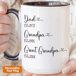 Great Grandpa Gift, Great Grandfather Announcement Mug, Pregnancy Reveal, Personalized Great Grandpa Gift, Great Grandad Coffee Cup P159