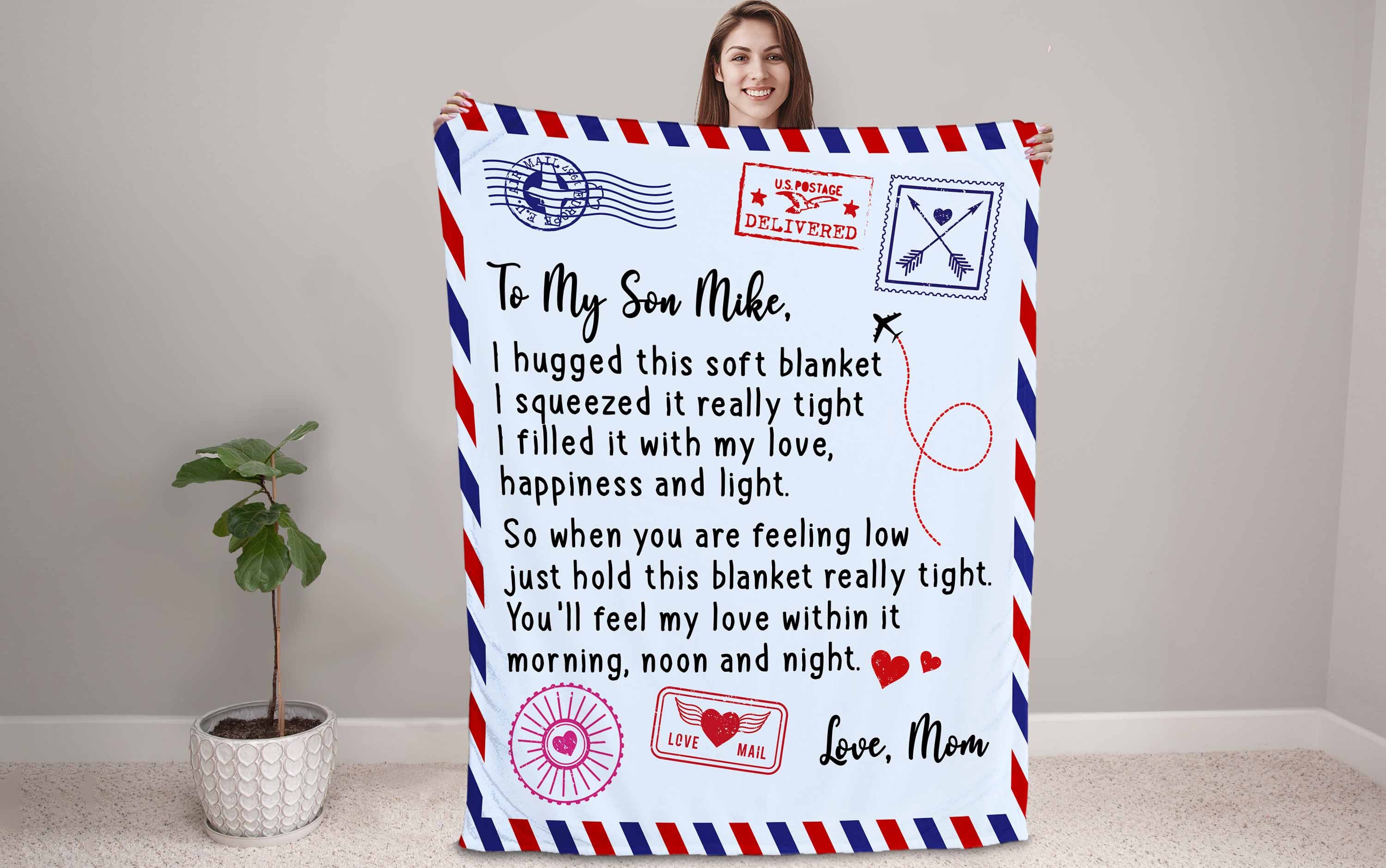  Personalized to My Mom Blanket from Daughter Son Love Letter  Mail to Mom Birthday Mothers Day Christmas Customized Fleece Sherpa Blanket  : Home & Kitchen