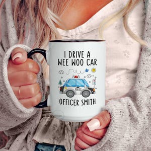 Taza de policía, "Conduzco un coche pequeño", regalo de graduación de la academia de policía, taza de policía divertida y personalizada, P193 imagen 7