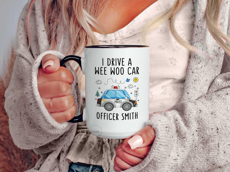 Taza de policía, "Conduzco un coche pequeño", regalo de graduación de la academia de policía, taza de policía divertida y personalizada, P193 imagen 7