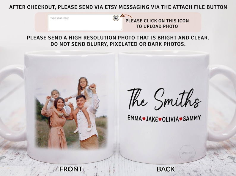 Extra Large Mug, Custom 20oz Mug, Personalized Oversized Coffee Mug Customized Jumbo 20 oz Big Cup With Text Photo Mug Dad Grandpa Gift P440 image 2