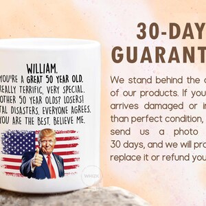 50th Birthday Mug, 50th Birthday Gift For Men Women Her Personalized 50 Year Old Bday Gift 50th Birthday Coffee Mug Cup Funny Mom Dad P487 image 7