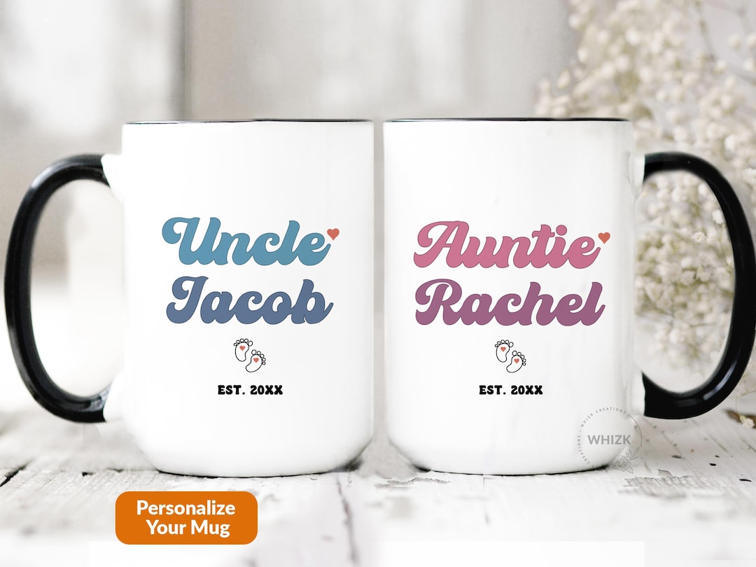 New Aunt and Uncle Pregnancy Announcement Aunt Mug Set, New Auntie Gift ...