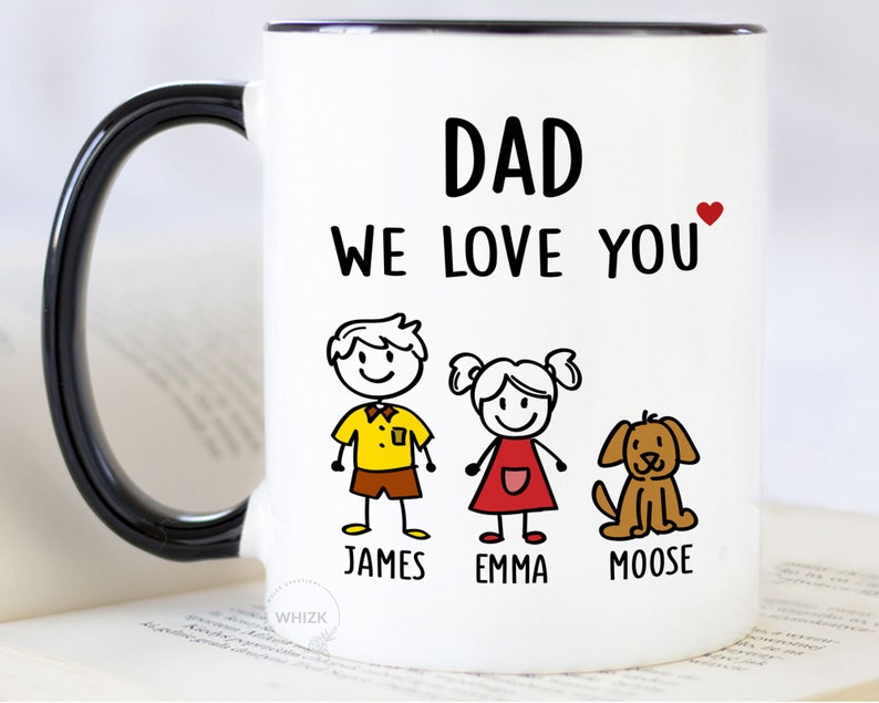 Dad Gift For Dad Birthday Gift, Dad Mug, Fathers Day Gift From Daughter Son Kids Wife Dad Christmas Gift Funny Coffee Cup Personalized Stick 