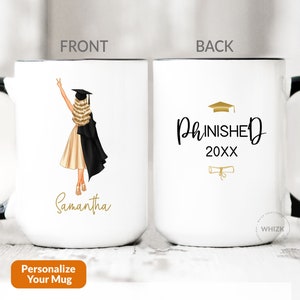 PhD Graduation Gift For Her, PhD Mug, Ph.D Doctorate Degree Gift 2025 New Doctor Personalized College Grad Student Phinished Coffee Cup M615