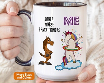 Unicorn NP Gifts For Women, Nurse Practitioner Gifts, Nurse Practitioner Mug, NP Mug, Nurse Practioner NP Graduation Funny Hoop Cup MUC1099