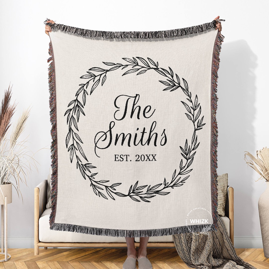 Wedding Blanket, Cotton Anniversary Gift for Him Her Couple, Wedding ...