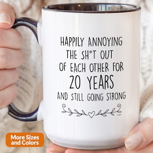 20th Anniversary Mug, 20th Anniversary Gifts For Husband Couple Wife Him, 20 Year Wedding Anniversary China Platinum Anniversary Cup M1V0020