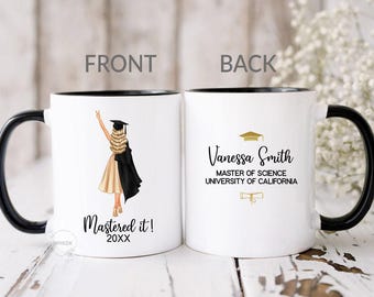 Masters Degree Graduation Gift For Her, Mastered It Mug 2026, MBA Graduation, Master's Degree Cup, Personalized MSN Gift Daughter Women M833