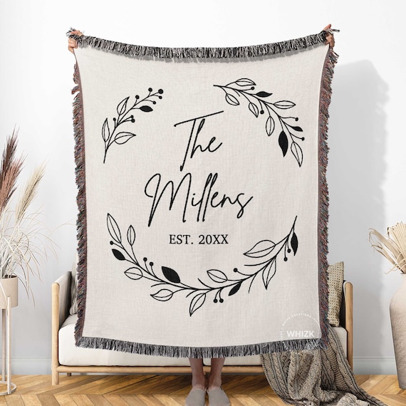 Personalized anniversary cotton blanket throw hot sale