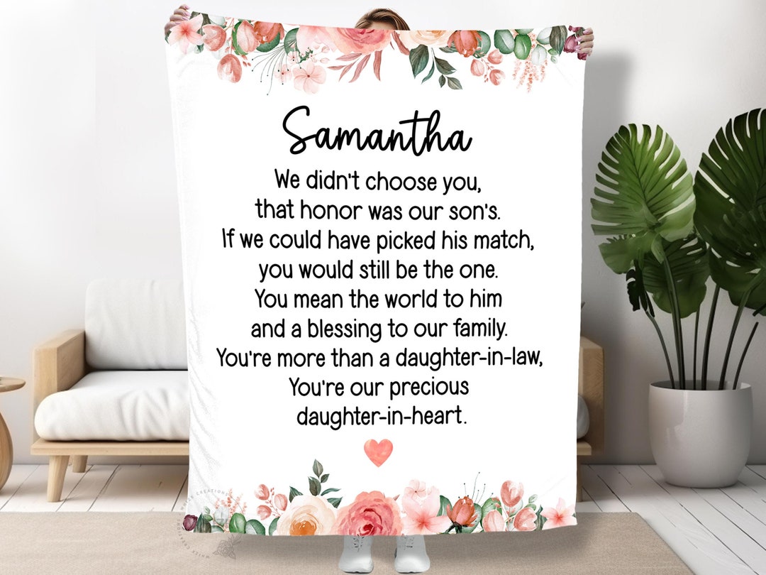 Daughter in Law Gift, Daughter in Law Blanket, Mothers Day Gift From