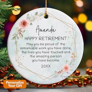 Retirement Gifts For Women Coworker, Happy Retirement Ornament Party, Personalized Retired Teacher Mom Nurse Retirement Boss Christmas X259