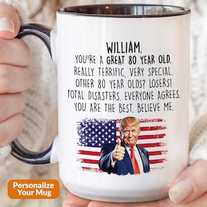 80th Birthday Mug, Personalized 80th Birthday Gifts For Men Women Her, Funny 80 Year Old Mom Dad Grandma Bday Coffee Mug Cup Grandpa P489