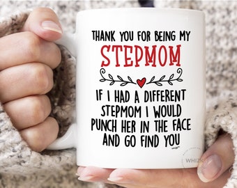 Stepmom Gifts, Stepmom Mug, Bonus Mom Gift For Step Mom Gift From Daughter Son Kids, Funny Stepmom Mothers Day Gift Punch Face Mug M2P0042