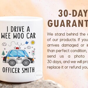 Taza de policía, "Conduzco un coche pequeño", regalo de graduación de la academia de policía, taza de policía divertida y personalizada, P193 imagen 5