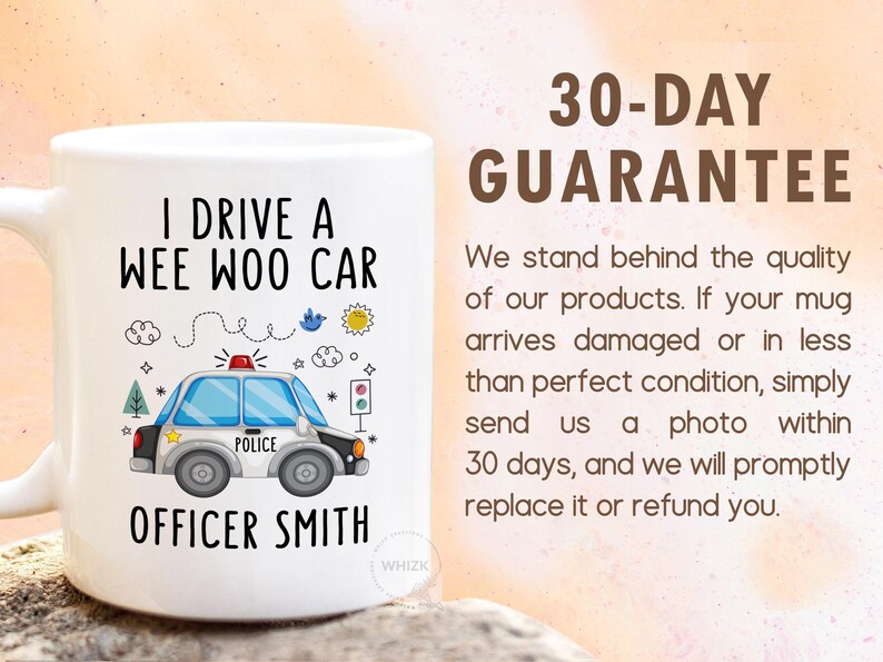 Taza de policía, "Conduzco un coche pequeño", regalo de graduación de la academia de policía, taza de policía divertida y personalizada, P193 imagen 5